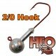 HTO 4 x Round Jig Heads 2/0 Hook