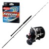 Ugly Stick GX2 12-20lb Boat Rod, Penn Defiance Multiplier + 300yd Fireline